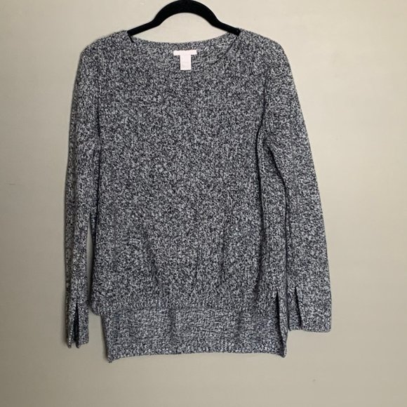 H&M Sweaters - H&M grey speckled high low split sleeve sweater